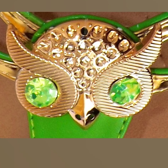 Gem Studded Open Back Synthetic Leather Flat Thong - Picture 6 of 8